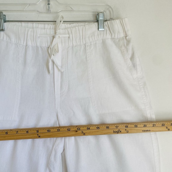 Caslon Linen Pants Sz M White Pull On Elastic Waist Coastal Boho Beach Summery - Picture 4 of 9